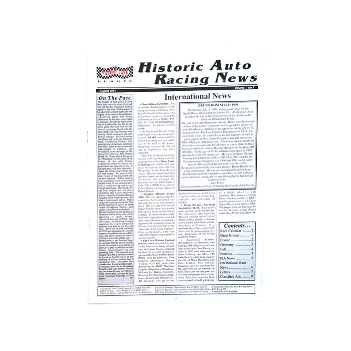 Historic Auto Racing News 1999 Four Copies