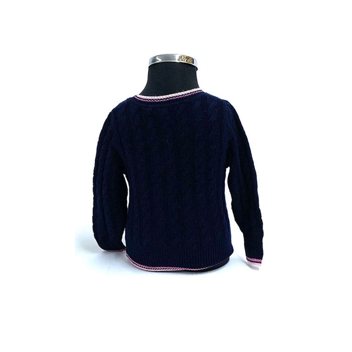 Ferrari Kids Girls Woollen Neck Jumper Navy