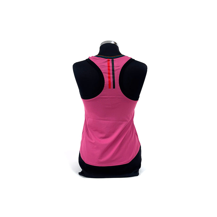 Ferrari Ladies Sleeveless Top Striped Collar Pink