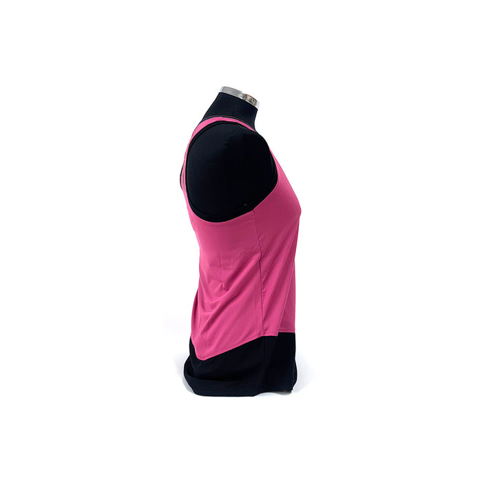 Ferrari Ladies Sleeveless Top Striped Collar Pink