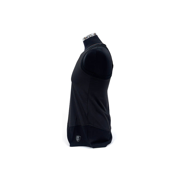 Ferrari Ladies Sleeveless Top Striped Collar Black
