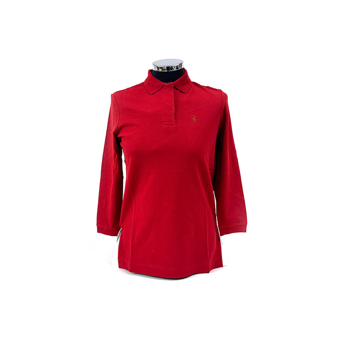 Ferrari Ladies Cotton Stretch Polo Red