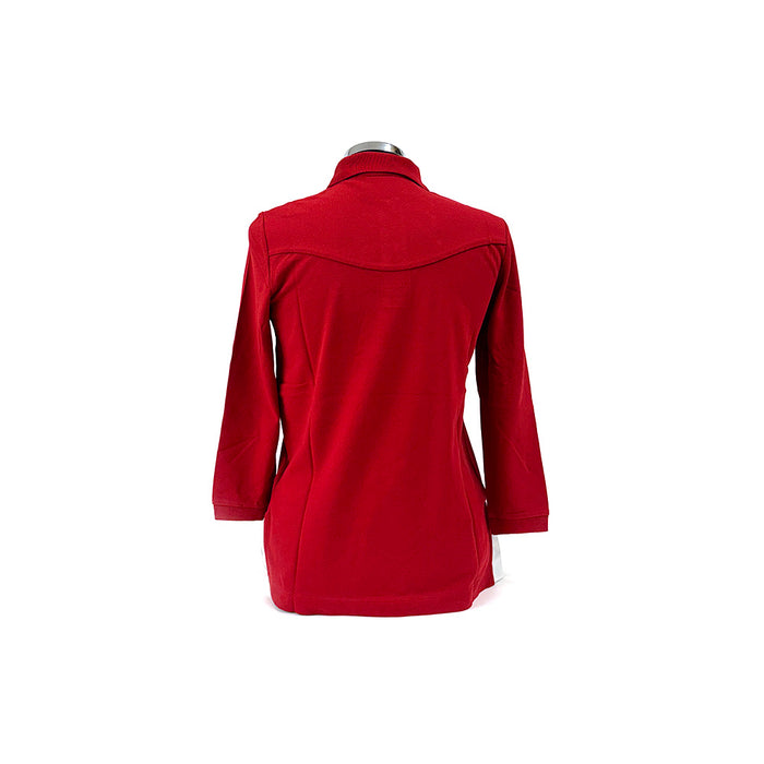Ferrari Ladies Cotton Stretch Polo Red