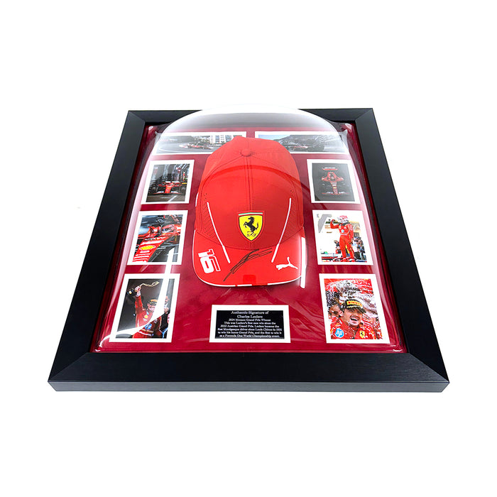 Charles Leclerc Signed Cap Framed