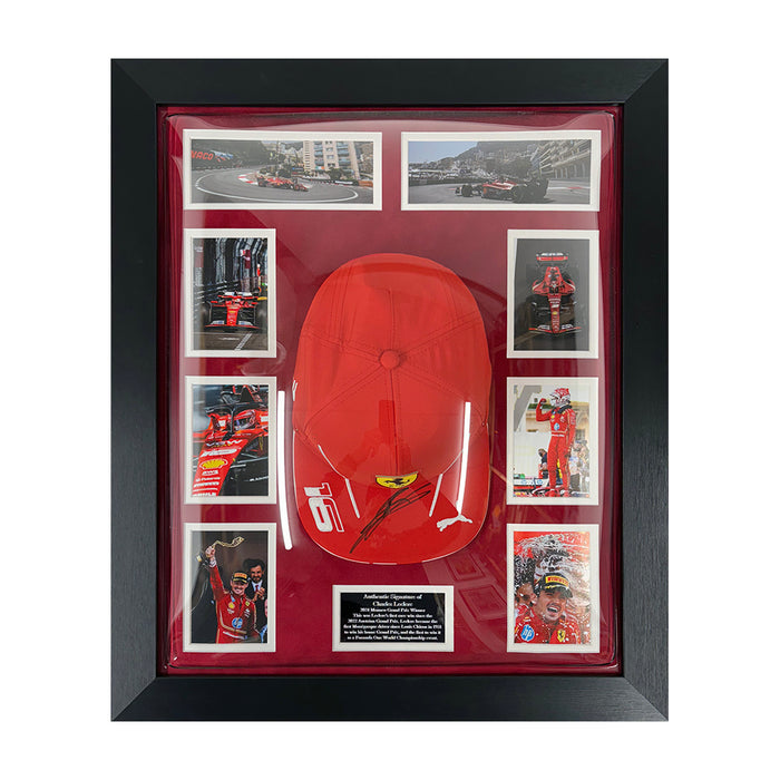 Charles Leclerc Signed Cap Framed