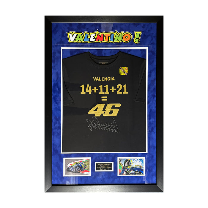 Valentino Rossi Signed T-Shirt Framed