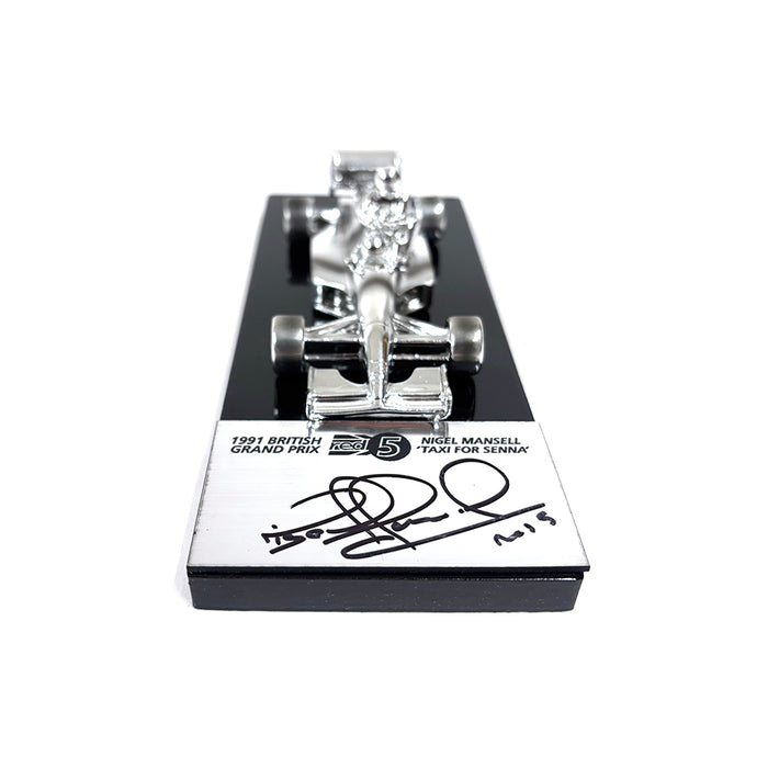 1/43 Chromed sculpture signed by Nigel Mansell
