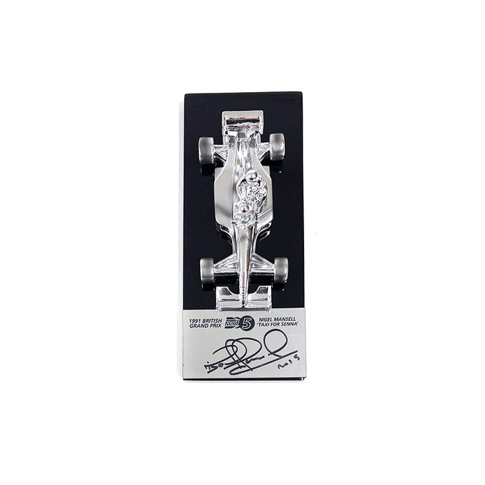 1/43 Chromed sculpture signed by Nigel Mansell