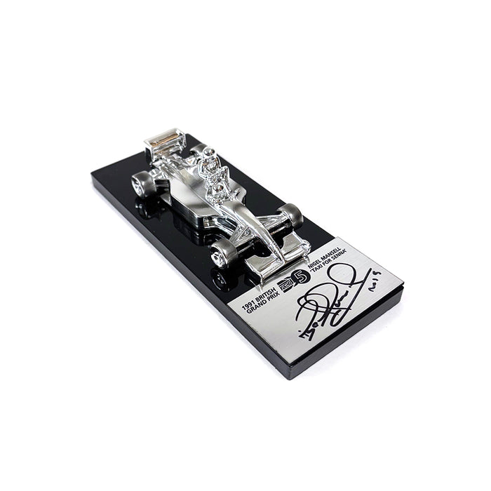 1/43 Chromed sculpture signed by Nigel Mansell