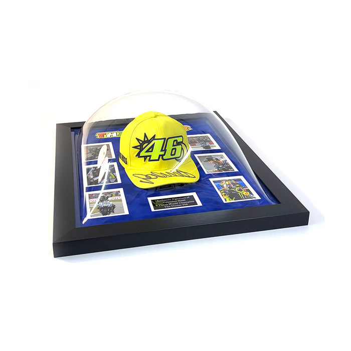 Valentino Rossi Signed Cap Framed