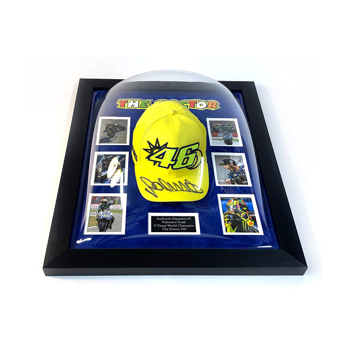 Valentino Rossi Signed Cap Framed