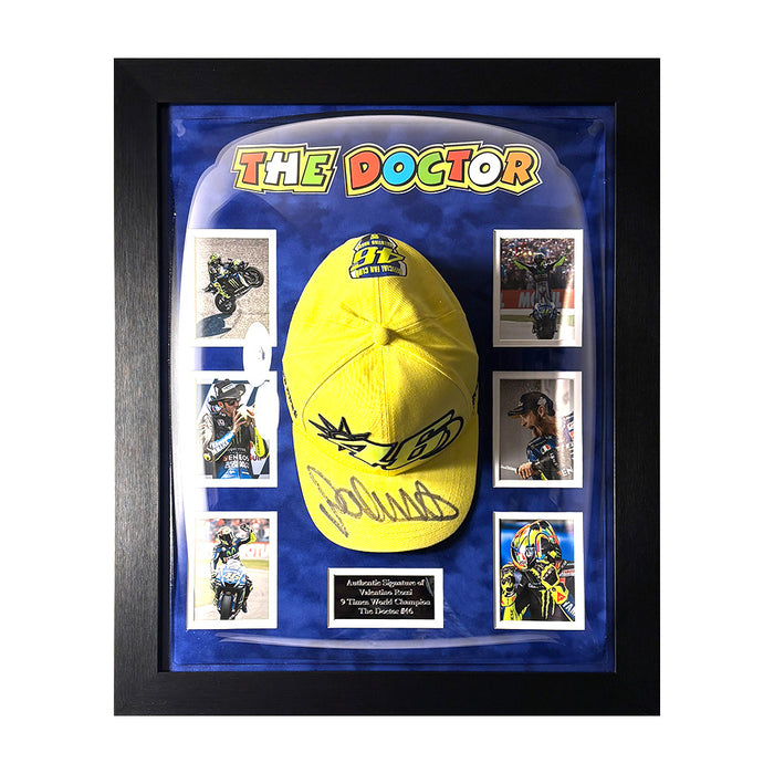 Valentino Rossi Signed Cap Framed