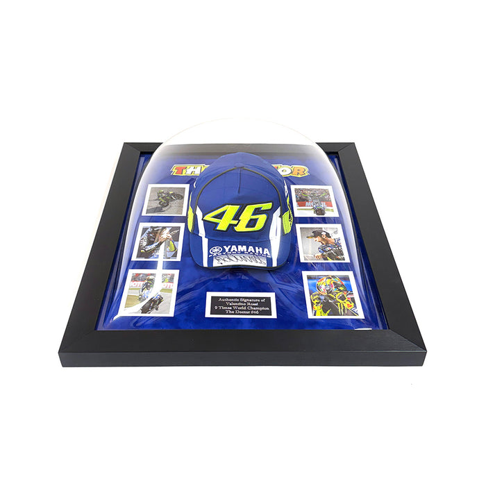 Valentino Rossi Signed Yamaha Cap Framed
