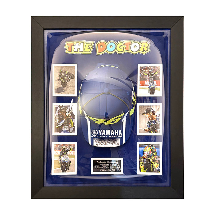 Valentino Rossi Signed Yamaha Cap Framed