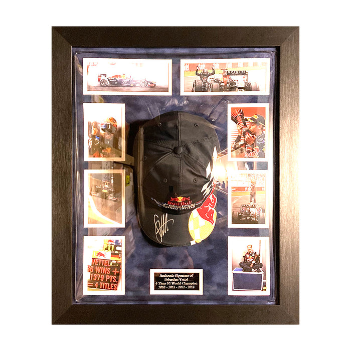 Sebastian Vettel World Champion Signed Cap Framed