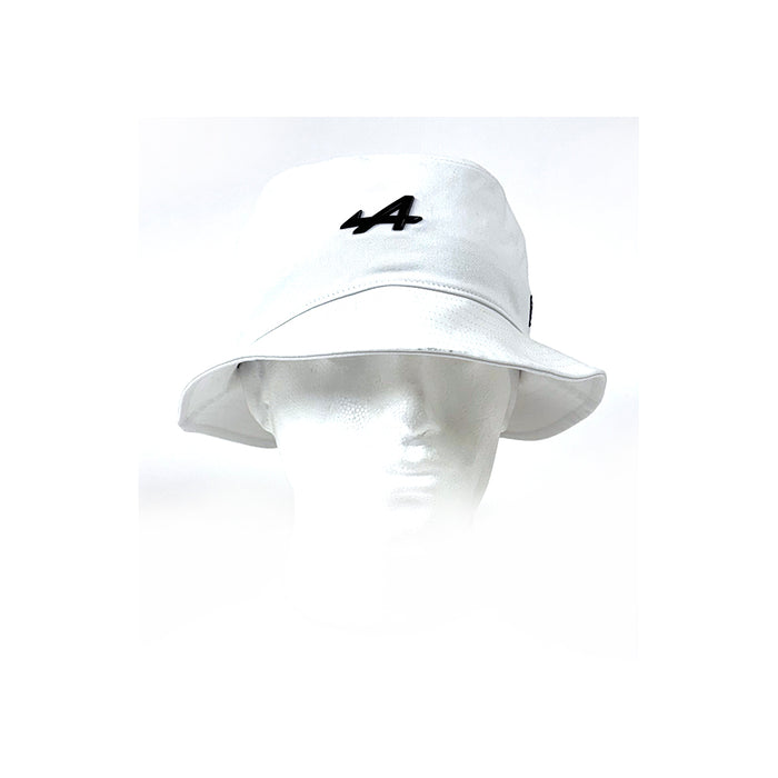 Alpine F1 Metal Badge Bucket Hat White