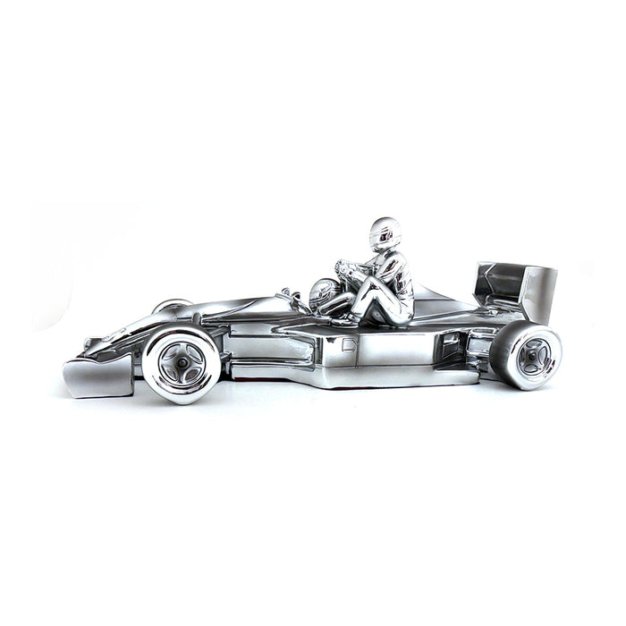 1/12 Chromed sculpture signed by Nigel Mansell