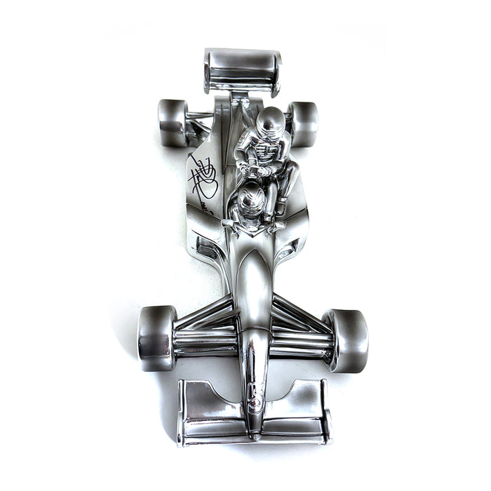 1/12 Chromed sculpture signed by Nigel Mansell