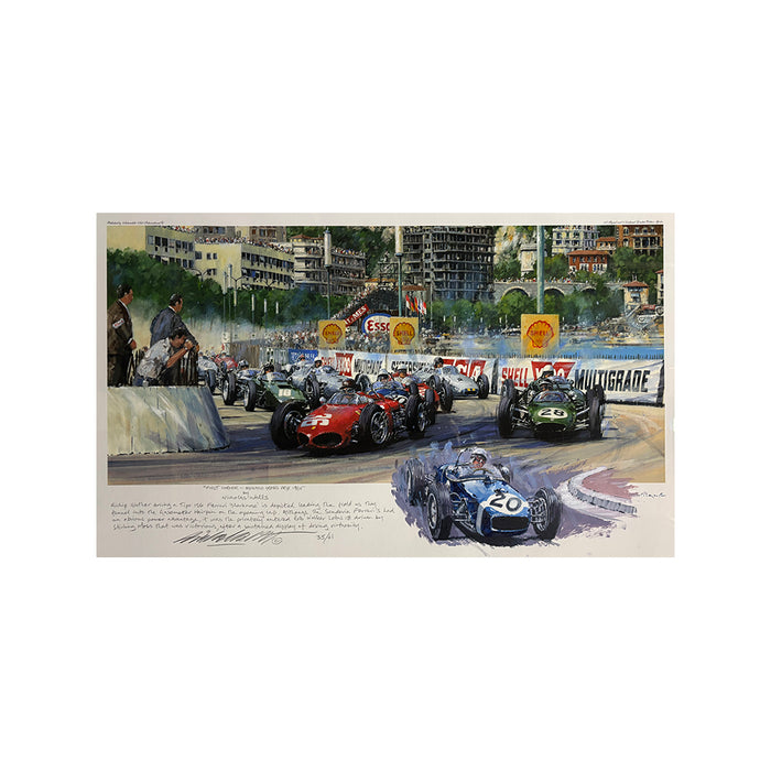 Nicholas Watts - First Corner Monaco 1961 - Special - Framed