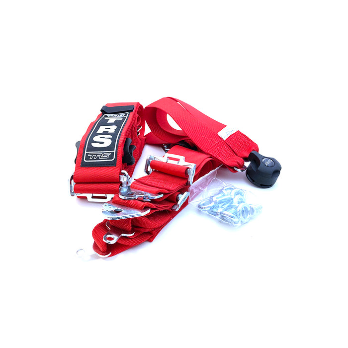 TRS Magnum 6 Point FIA Harness Red