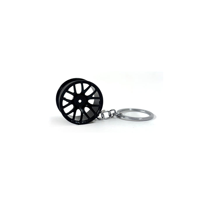 Black Alloy Wheel Keyring