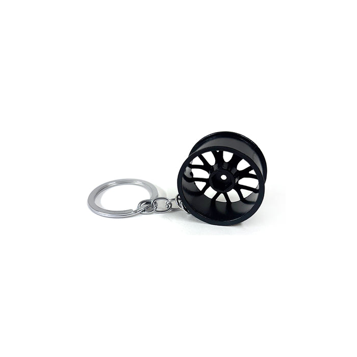 Black Alloy Wheel Keyring