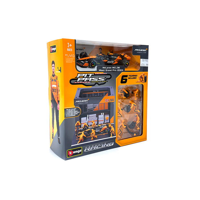 Burago 1/43 2024 McLaren MCL38 Pitstop Diorama Norris