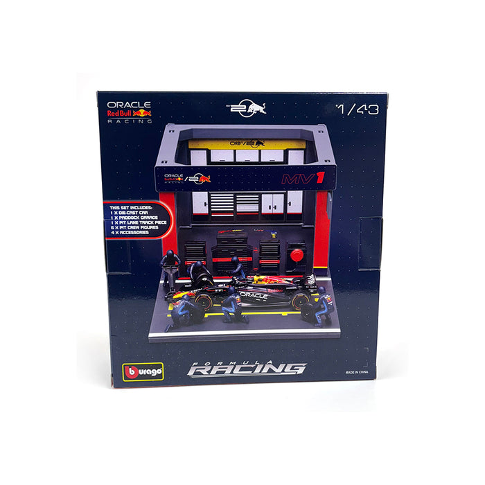 Burago 1/43 2024 Red Bull RB20 Pitstop Diorama Verstappen