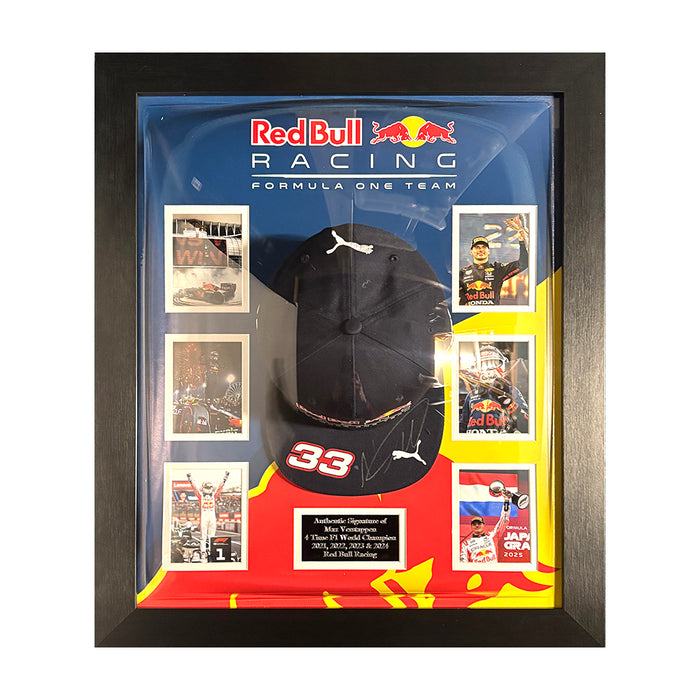Max Verstappen Signed Cap Framed