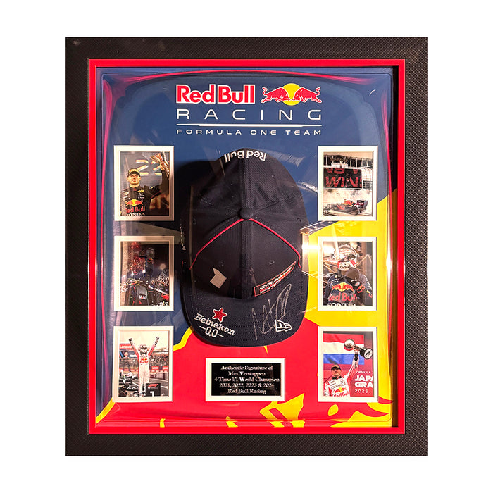 Max Verstappen Signed Cap Framed