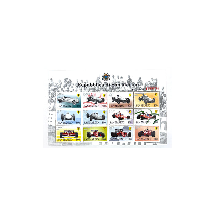 Ferrari 50th Anniversary San Marino Stamps