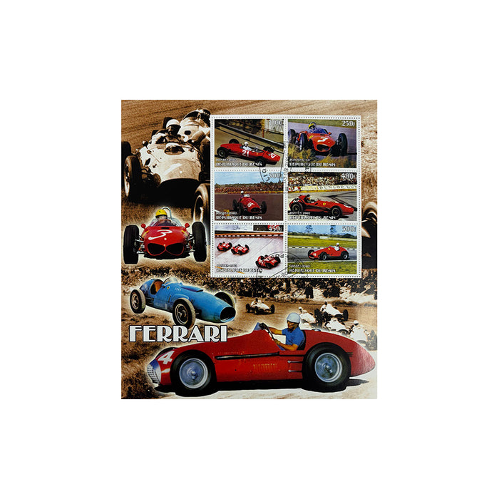 Ferrari Formula 1 Cars Benin Republic Stamps