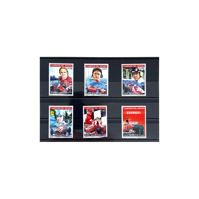 6 x Ferrari F1 Drivers 2005 San Marino Ferrari Stamps