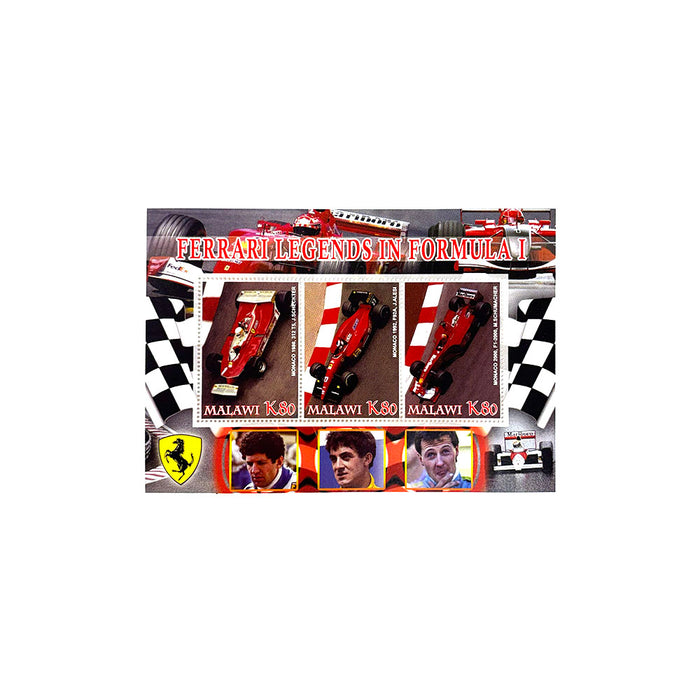 Scheckter, Alesi & Schumacher 2005 Malawi Stamps
