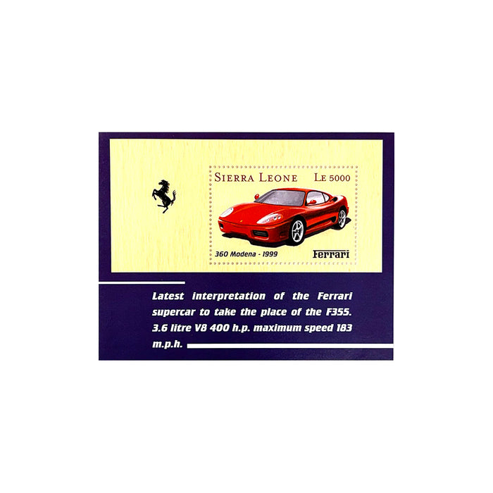 Ferrari 360 Modena 2001 Sierra Leone Ferrari Stamp