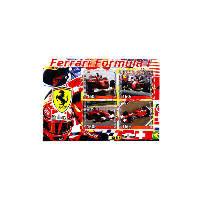 4 Ferrari F1 2005 Djibouti Ferrari Stamps