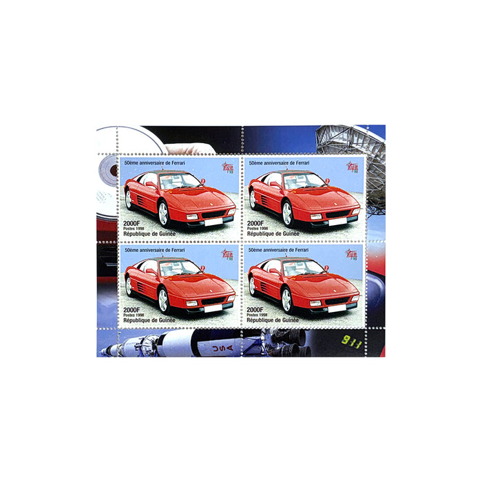 50th Anniversary 1998 Republic of Guinea Ferrari Stamps