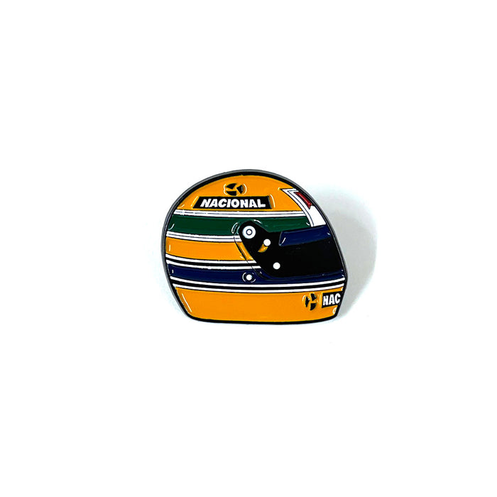 Ayrton Senna Helmet Pin Badge