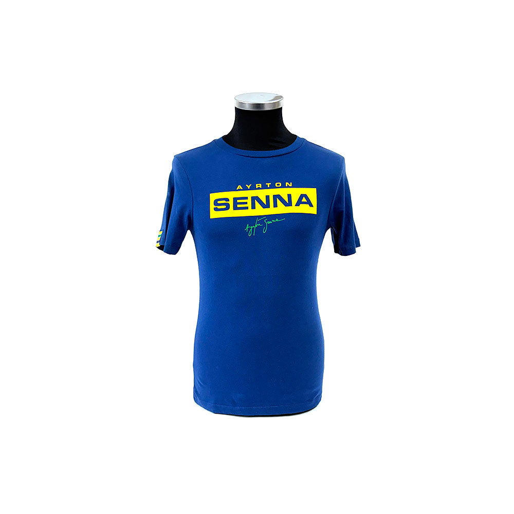 Ayrton Senna Logo T-shirt Navy — Alex Reade Motorsport