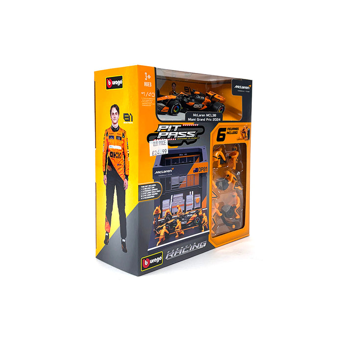Burago 1/43 2024 McLaren MCL38 Pitstop Diorama Piastri