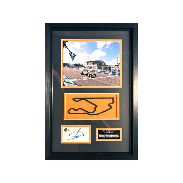 2024 Lando Norris Signed Framed Track Map Miami