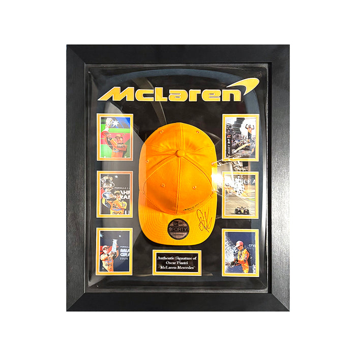 Oscar Piastri Signed Cap Framed