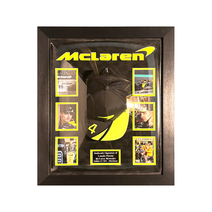 Lando Norris Signed Cap Framed British GP