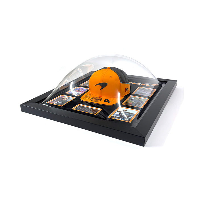 Lando Norris Signed Cap Framed