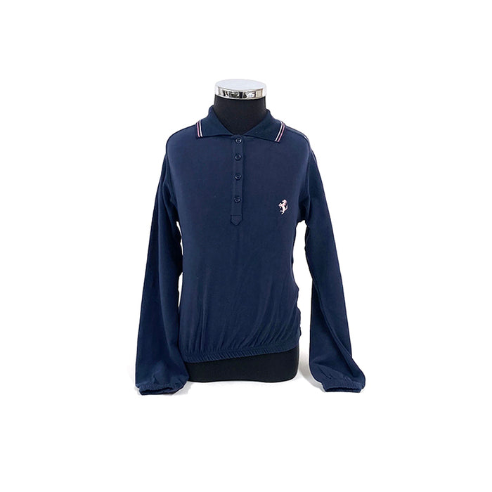 Ferrari Kids navy L/S Polo