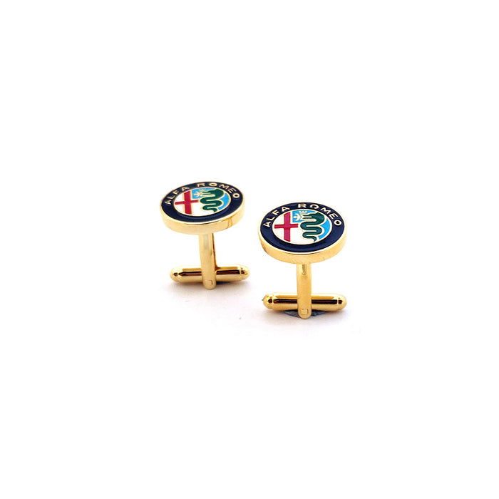 Cufflinks - Gold Alfa Romeo Badges