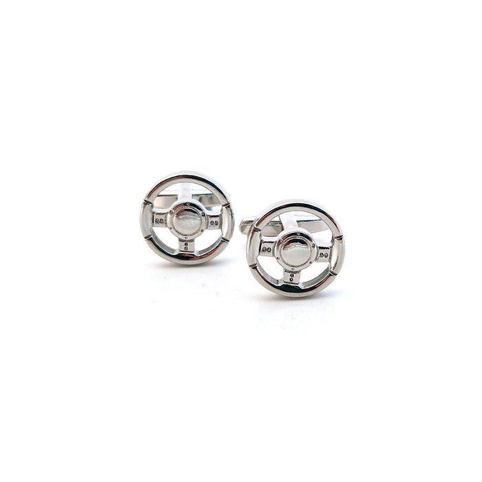 Cufflinks - Silver Steering Wheels