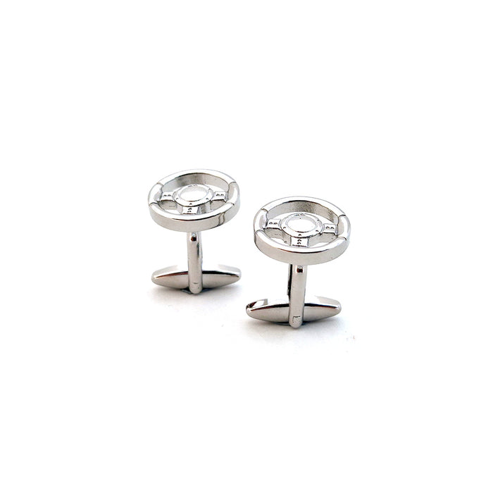 Cufflinks - Silver Steering Wheels