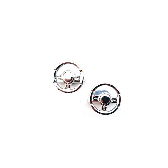 Cufflinks - Silver Steering Wheels