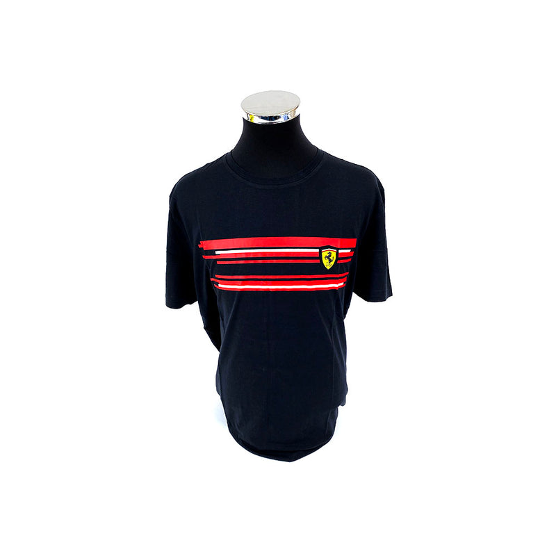 Ferrari Horizontal Stripes T-Shirt Black REDUCED
